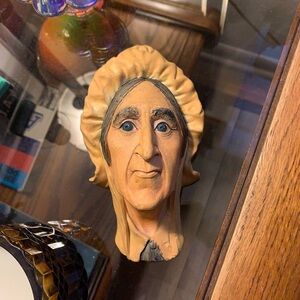 #SOLD Bossons England Betsey Trotwood Chalkware Vintage Wall Hanging Signed